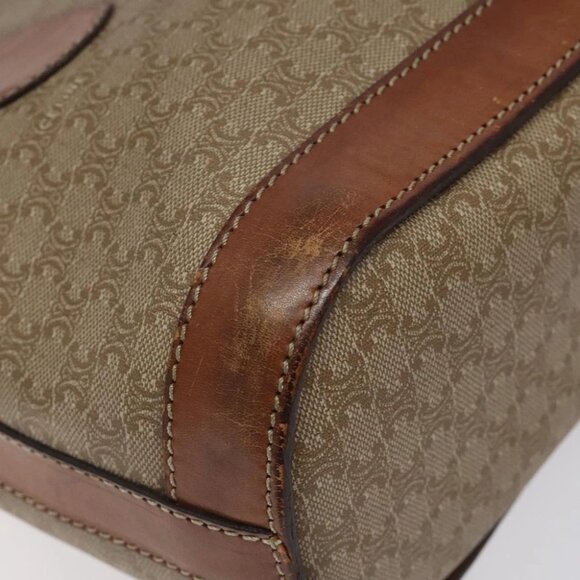 CELINE Macadam Canvas Tote Bag PVC Beige Gold Auth BA2311 - Picture 2 of 14